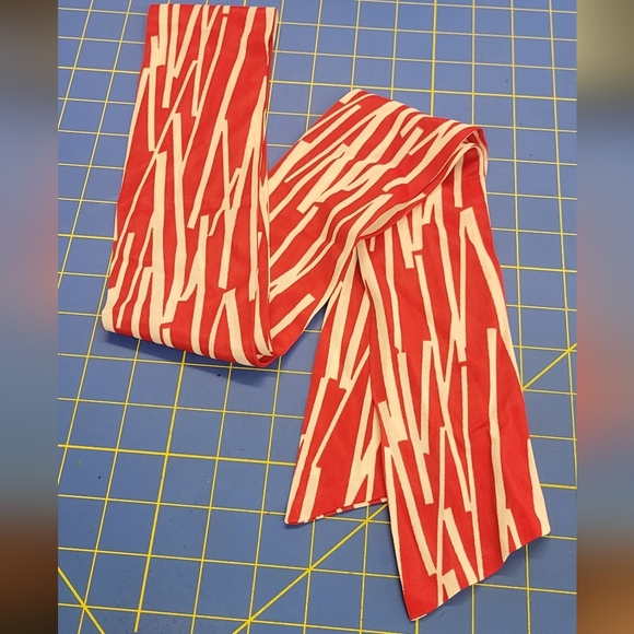 Vintage Scarves Accessories - 60" Neck or Head Scarf Vintage Red & White